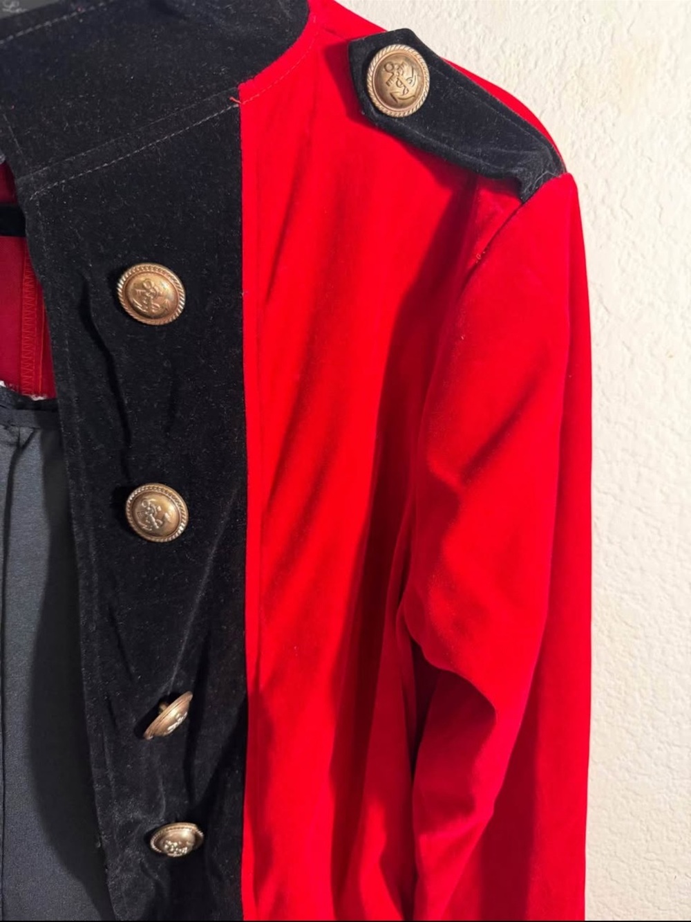 Leg Avenue Red and Black Military-Inspired Coat Dress - Picture 9 of 10